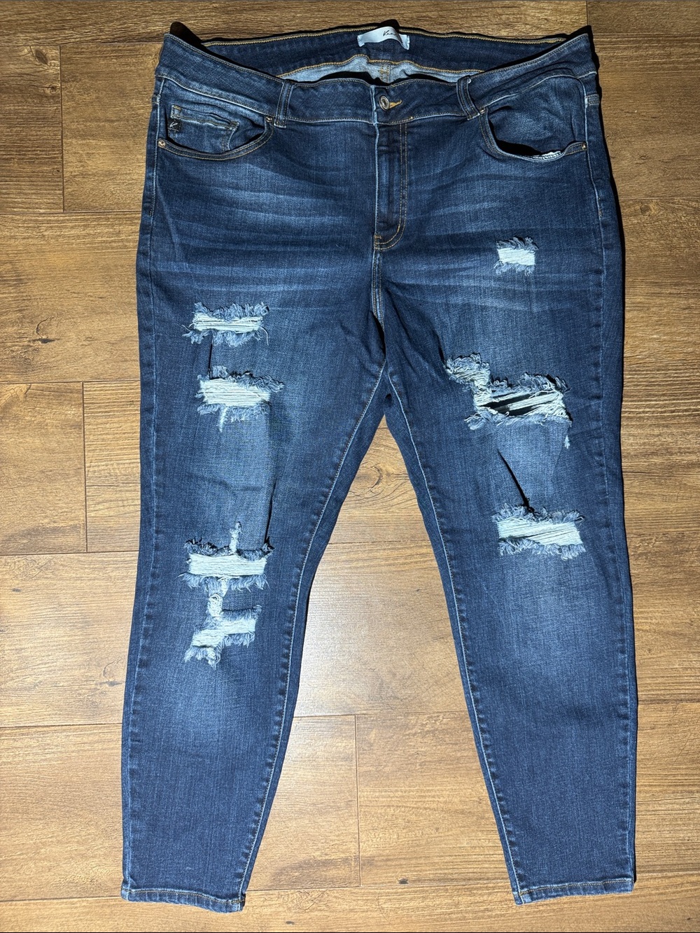 Kancan Dark Wash Distressed Jeans - Size 22